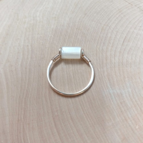 Moonstone Ring, Handcrafted Wire Wrap, Gold Silver Band, Fertility, Mood Balance - Picture 3 of 6