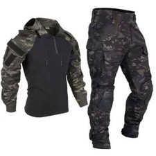 Tactical Camouflage Suit Combat Shirt Cargo Pants Airsoft Hunting Paintball Set