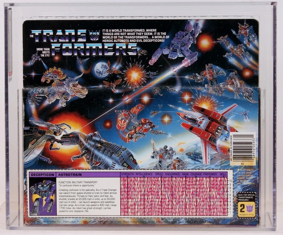 1985 Vintage Transformers Astrotrain Triple Changers MIB AFA 80 C-9 - Image 2 of 2