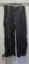 Vintage 90s Tripp NYC Bondage Style Pants Chains Baggy Goth Skater Punk Men's 2X