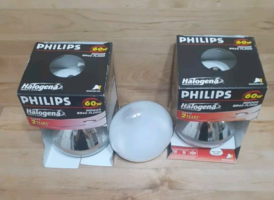 3 CT:Philips Indoor NOT LED BRITE & WHITE Floodlight 60W BR40 med. base 750 lum - Image 2 of 4