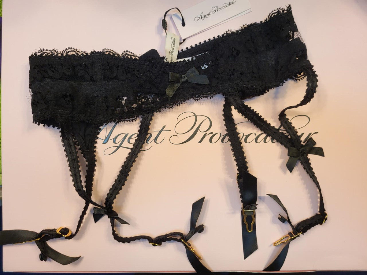 agent provocateur garter belt Lorna Lace Suspender - White main image 1