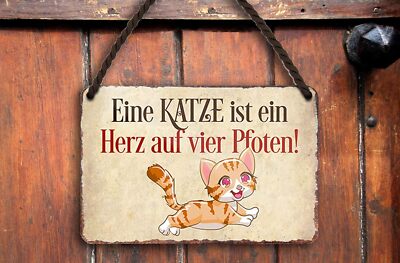 Schilderkreis24- Blechschild Lustiger Spruch 'Eine Katze Pfoten' - Niedliche Dek