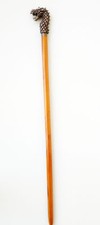 Antique Vintage Wood Walking Stick Style Dragon Brass Head Handle Cane