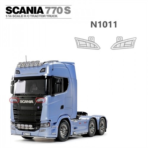 TAMIYA 1/14 RC TRUCK TRAILER FRONT GRILL LED LIGHT SET A PAIR FOR SCANIA 770 - Picture 2 of 3