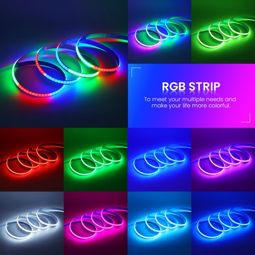 Full Colour 12V 24V WS2811 RGBIC COB LED Strip Lights 16Pixels/m App Control Kit - Picture 8 of 30