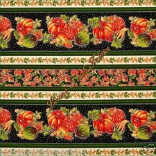QUILTING TREASURES "ABUNDANCE" 23939-J STRIPED FALL AUTUMN FABRIC PER 1/2 YARD