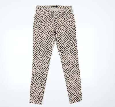 kancan jeans Damen Beige Geometrisches Baumwollmischung Skinny Jeans Größe M W27 L27