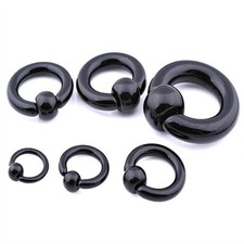 2MM-8MM PIERCING PRINZ ALBERT RING HELIX HUFEISEN INTIM KUNSTSTOFF SCHWARZ BCR