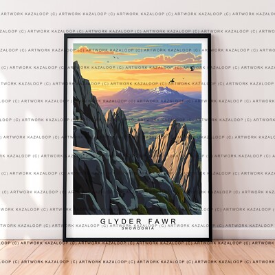 Glyder Fawr ungerahmte Illustration Kunstdruck Snowdonia Nationalpark Landschaft