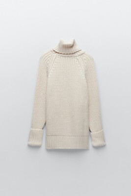 Zara Ecru Knit Loose Fit Sweater 3859/010 Sz M