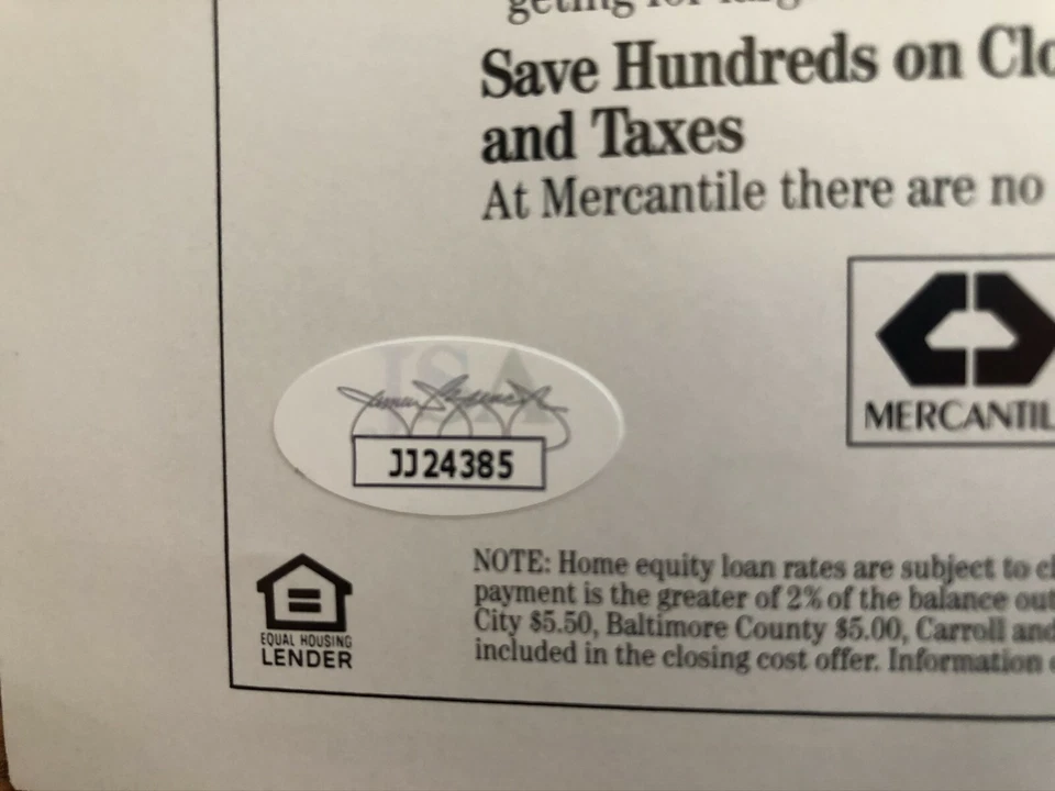 Cal Ripken Brooks Robinson Johnny Unitas Fielder signed 1991 Orioles program JSA - Image 2 of 2