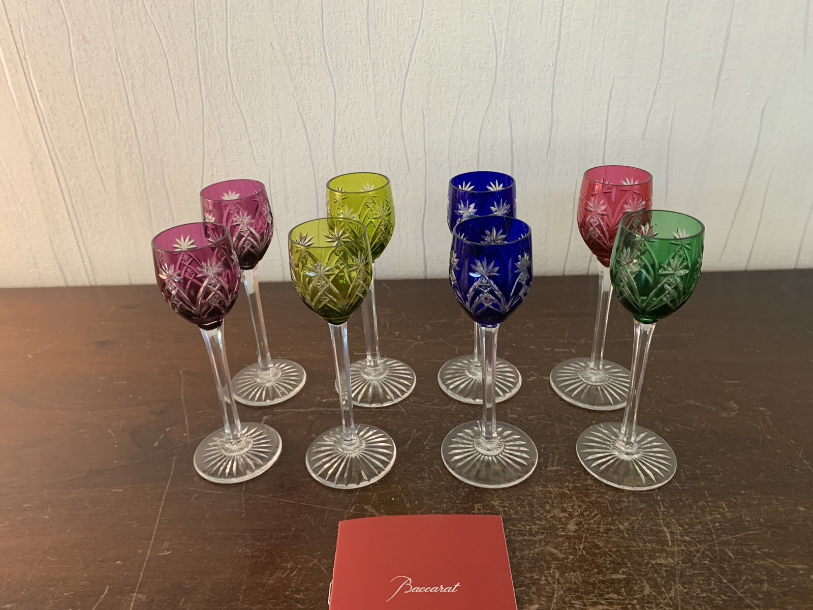 8 Cut Crystal Liqueur Glasses Baccarat (Price For The Set Of 8)