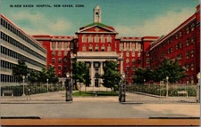 New Haven Hospital New Haven Connecticut Linen Postcard K69