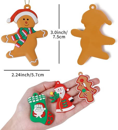 24X Gingerbread Man Xmas Tree Ornament Gift Party Hanging Pendants Window Decor - Picture 5 of 20