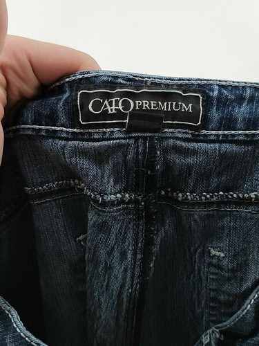 Cato Premium Womens Size 12 Bootcut Faded Distressed 5 Pocket Design Denim Jeans - Picture 4 of 7
