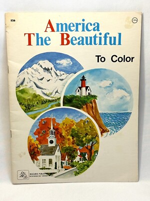 Vintage America The Beautiful To Color Activity Book Coloring Book 1979 ...