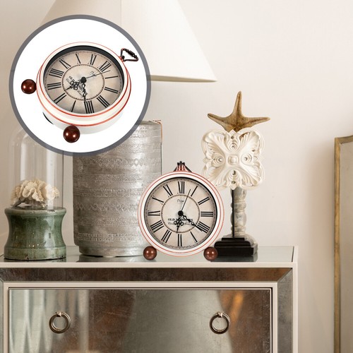Sveglia Non Ticchetta Retrò Sveglia Scrivania Orologio Analogico Vintage Sveglia - Foto 8 di 12
