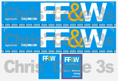 Code 3 selbstklebendes Vinyl Anhänger Aufkleber - FF&W Knauf - 1/50 1/64 1/76 1/87 1/148