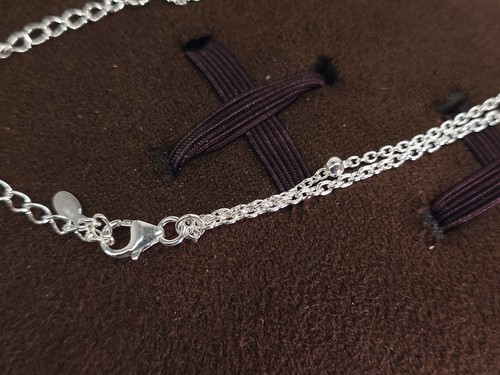 Double Layer Sterling Silver 925 Anklet Bracelet with seashell stars and beads - Picture 5 of 5