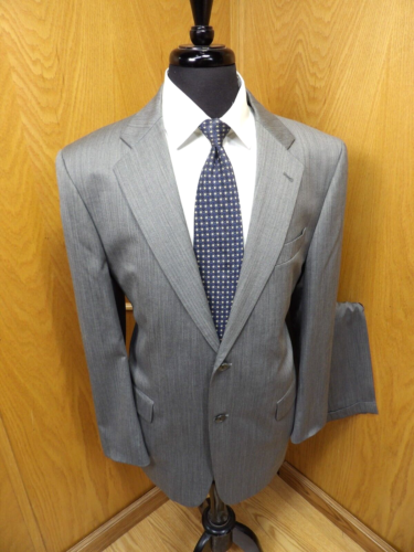 Joseph Abboud Herren Anzug 42r 34 x 29 grau Fischgrät 100% Wolle Wolle T#15