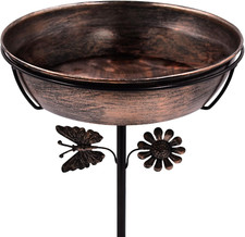 Metal Bird Baths for Outdoors, 2.7 Deep Bird ...