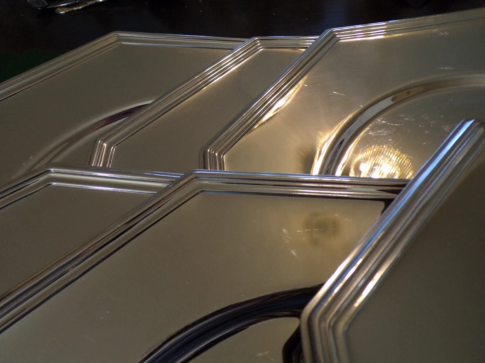 WMF Satz große schwere Platzteller achteckig für 6 Personen in Cromargan TOP! - Bild 3 von 4