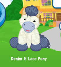 Webkinz Denim Lace Pony Virtual PET Adoption Code Only Messaged Webkinz Pony