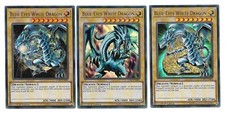 Blue-Eyes White Dragon - Set of 3 different - (LCKC-EN001 - 1st Ed - Ultra) NM