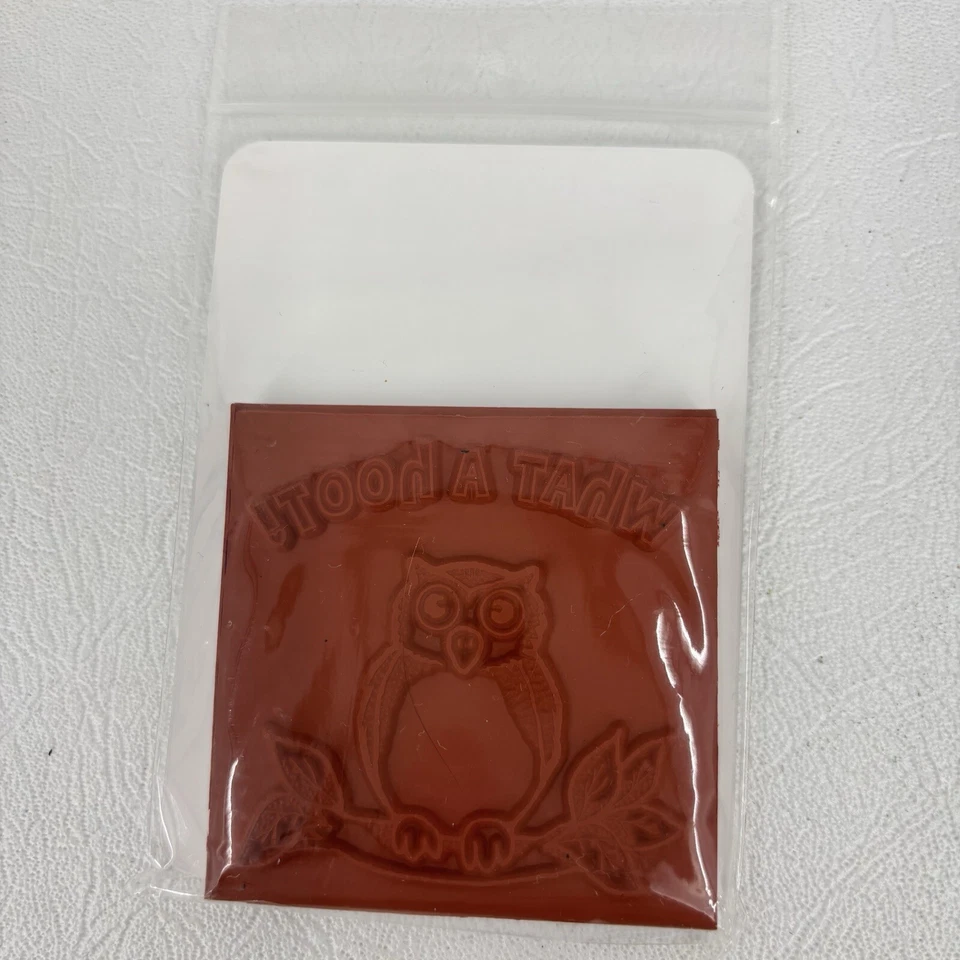 Deep Red Cling Stamp What A Hoot Owl on Branch USA Made JPS Digital - Image 2 of 3