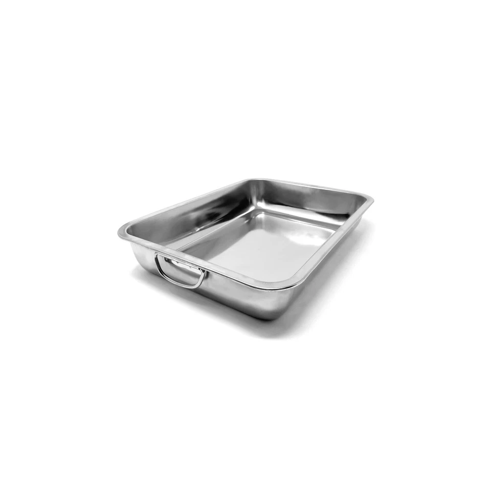 TEGLIA DA FORNO RETTANGOLARE IN ACCIAIO INOX SENZA NICKEL CM 20 25 30 35 40 - Imagen 4 de 4