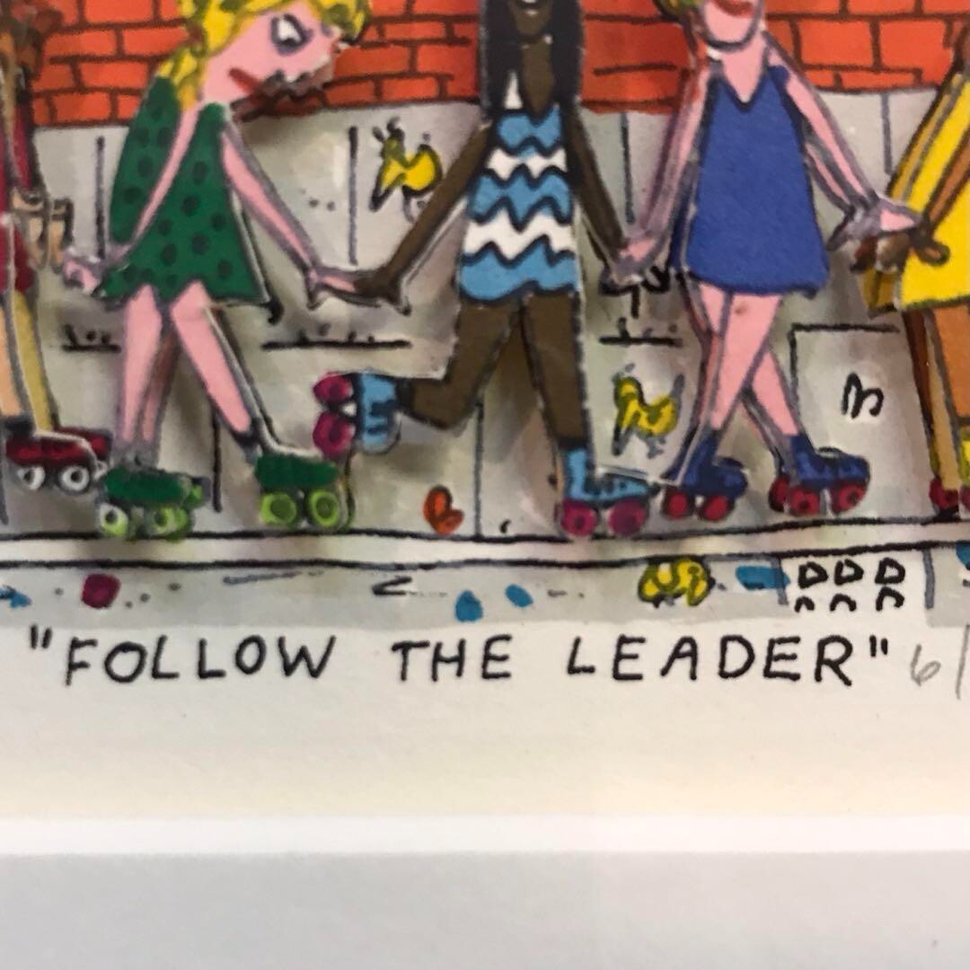 James Rizzi Follow the leader Original 3D Collages Signed