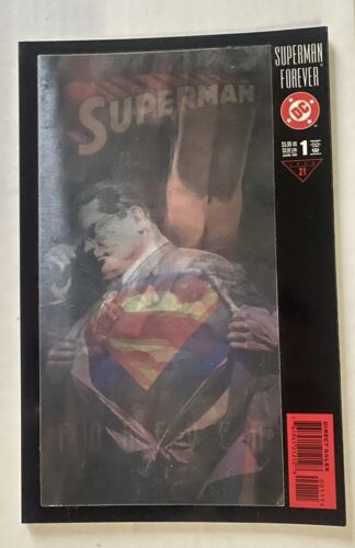 Couverture lenticulaire Superman Forever #1 (1998) DC Comics Alex Ross comme neuve + - Photo 1/2