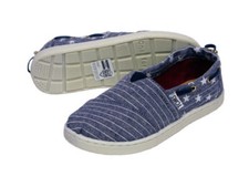 Toms Youth Bimini Slip On Chambray Stars 10005687 Big Kid's Sizes 4.5-6