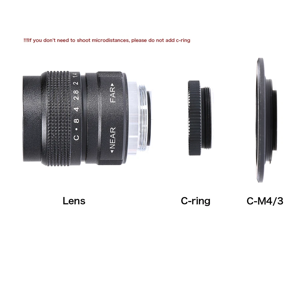 Fujian 35mm f/1.7 CCTV cine lens for M4/3 / MFT Mount Camera & Adapter bundle ne - Image 2 of 4