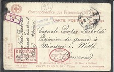 1918 WW1 CROCE ROSSA CORRISPONDENZA PRIGIONIERI DI GUERRA DA MONZA X GERMANIA