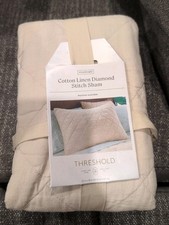 Standard Double Cloth Quilt Sham Cream - Threshold