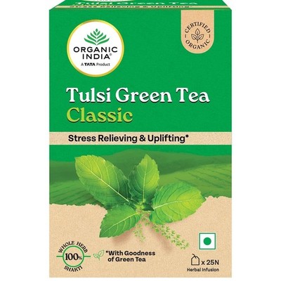 Organic India Tulsi Tea 25 Bags | Natural Stress & Wellness Tea | Free Shipping