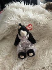 TY The Attic Treasure Collection Purrcy Black and White Cat Stuffed Animal Toy