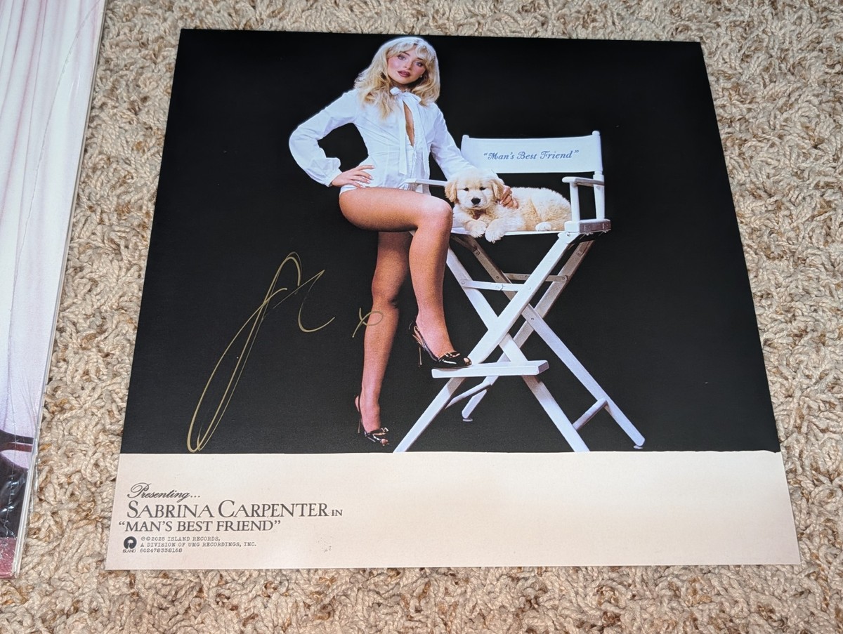 Sabrina Carpenter SIGNED Man's Best Friend LIGHT BLUE COLORED