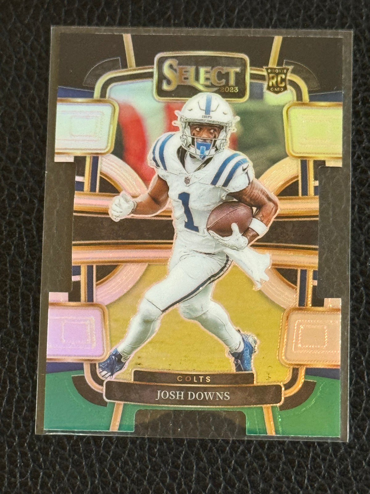 2023 Panini Select - Concourse Josh Downs #44 Black & Green Prizm Die-Cut (RC)