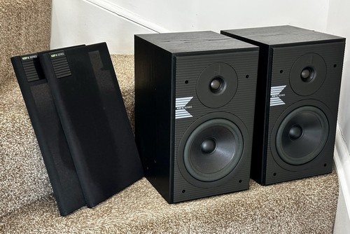 Vintage KEF K120 Standhalterung Hifi Lautsprecher schwarz Paar Loudspeakers SP3132