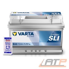 VARTA AUTOBATTERIE DYNAMIC SLI 72Ah STARTERBATTERIE 680A E43 + 10g POL-FETT