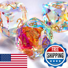 Rule Dice Prism Gemstone Dnd Dice Set 7-Piece Glass Stone Dice For Dungeons And