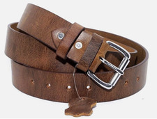 Men's Genuine Buffalo Leather Belt Width 11/2 FUUL GRAIN USA Handmade By Amish