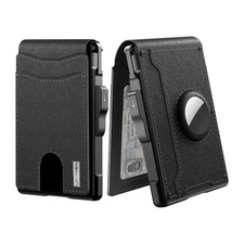 Men Slim Pop Up Bifold Wallet with Money Clip, Minimalist Wallet RDIF Blocking
