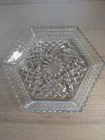 Vintage Anchor Hocking Wexford Footed Hexagonal Dish, Tray, Candle, Plant Stand
