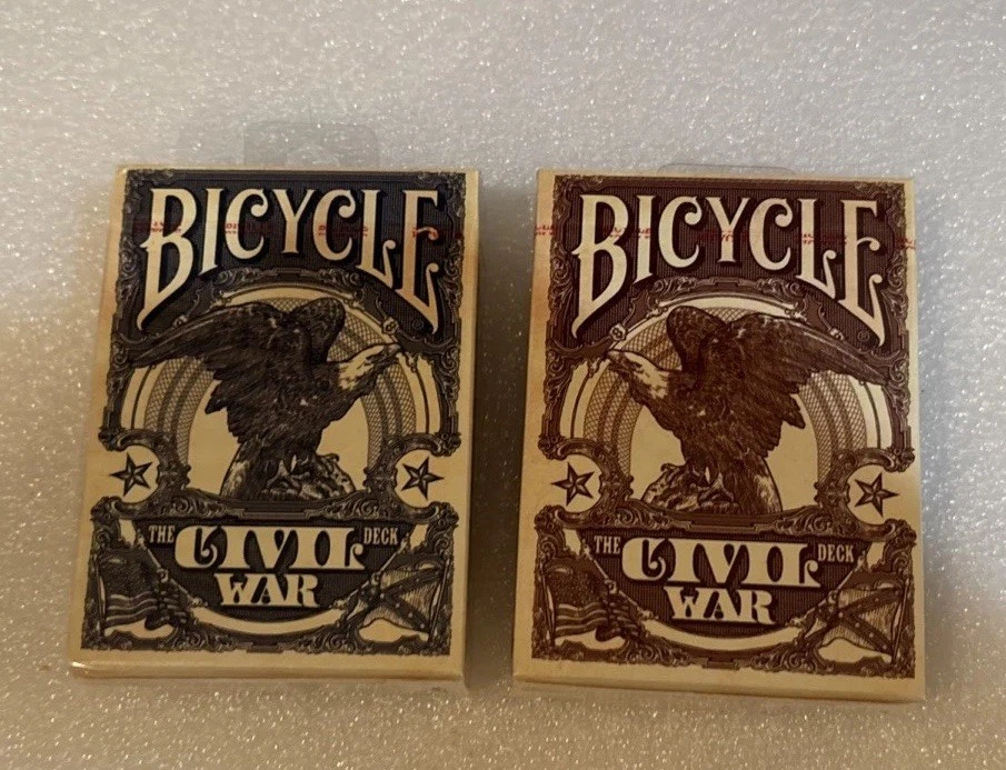 Juego de cartas de juego rojo y azul de la Guerra Civil de bicicleta edición limitada NUEVO sellado Foto 3 de 4