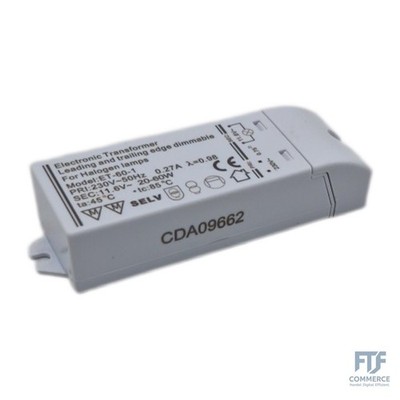 Tibelec 203230 Elektronischer Transformator, für Halogenlampen, 12 V, 60 W maxim