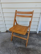 Vintage Wood Slat Folding Chair Romania 